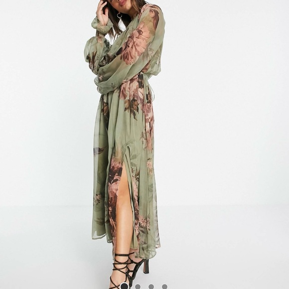 Asos Design floral midi dress - Picture 3 of 6